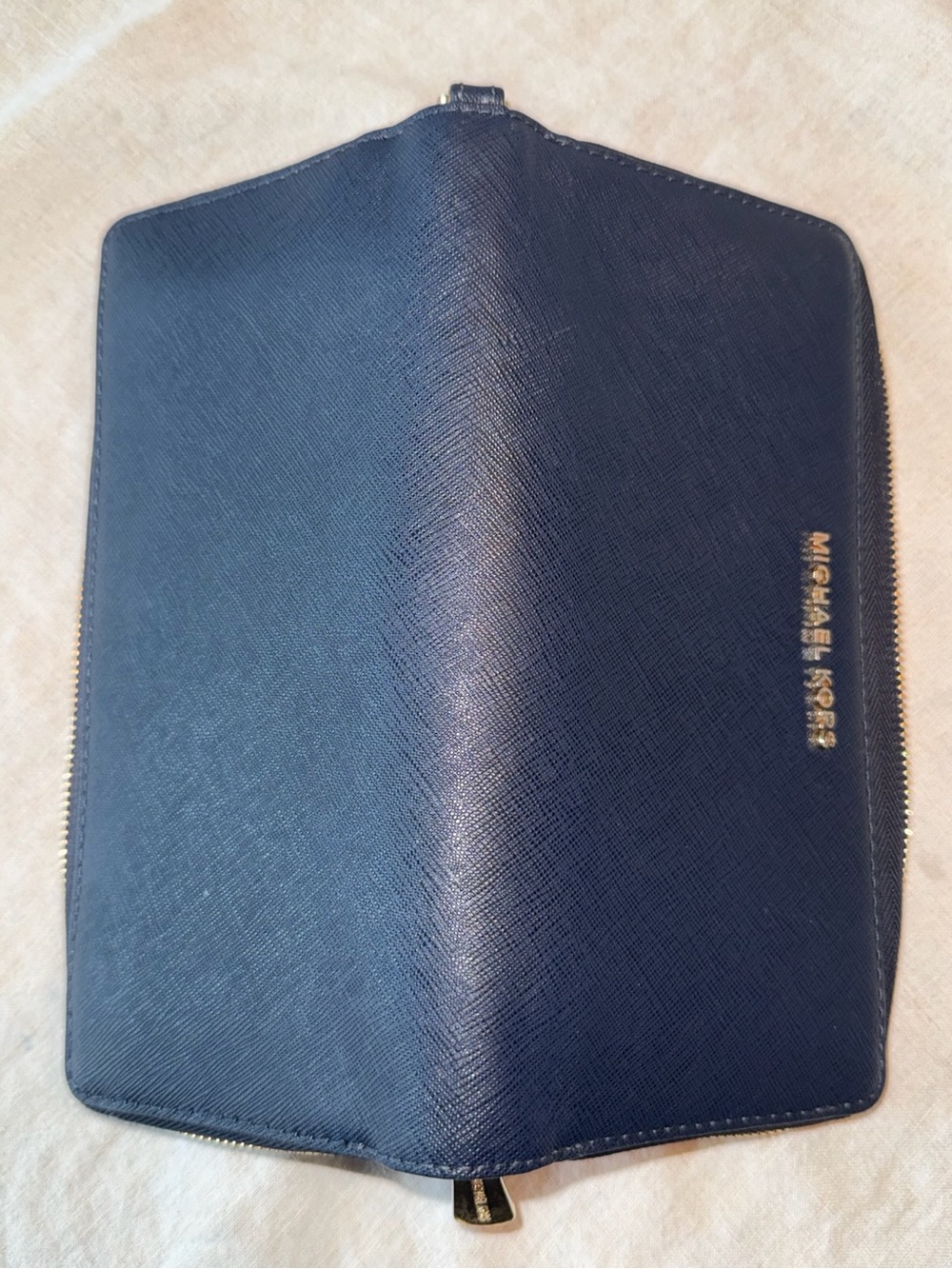 Michael Kors Navy Saffiano Zip-Around Wristlet Wallet - Picture 6 of 15